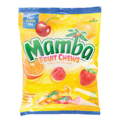 MAMBA ASSORTED FRUIT CHEWS 7.05 OZ PEG BAG