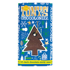 TONY'S CHOCOLONELY 51% DARK CHOCOLATE CANDY CANE 6.35 OZ BAR