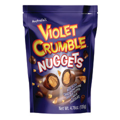 VIOLET CRUMBLE MILK CHOCOLATE NUGGETS 4.76 OZ POUCH