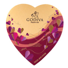 GODIVA 14 PIECE DARK CHOCOLATE 5.75 OZ HEART BOX