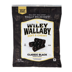 WILEY WALLABY AUSTRALIAN STYLE BLACK LIQUORICE 4 OZ PEG BAG