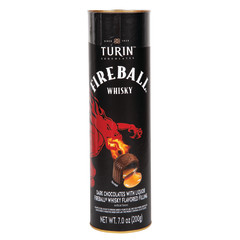 TURIN DARK CHOCOLATE FIREBALL WHISKY 7 OZ TUBE