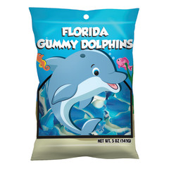 FLORIDA GUMMY DOLPHINS 5 OZ PEG BAG *FL DC ONLY*