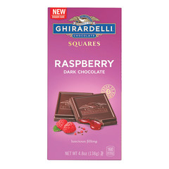 GHIRARDELLI DARK CHOCOLATE RASPBERRY SQUARES BAR 4.8 OZ BAR