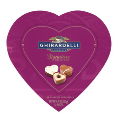 GHIRARDELLI SIGNATURE COLLECTION PRALINES 4.4 OZ HEART BOX