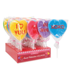 SANDED SUGAR HEART 1.4 OZ LOLLIPOP