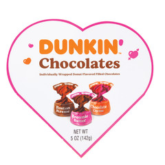 DUNKIN DONUTS CHOCOLATE 5 OZ HEART BOX