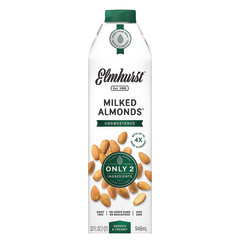 ELMHURST MILKED UNSWEETENED ALMOND NUTMILK 32 OZ CARTON