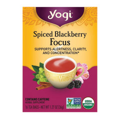 YOGI SPICED BLACKBERRY FOCUS TEA 16 CT BOX