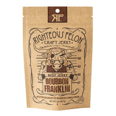 RIGHTEOUS FELON BOURBON FRANKLIN BEEF JERKY 2 OZ POUCH