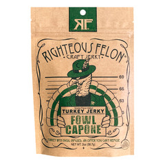 RIGHTEOUS FELON TURKEY JERKY 2 OZ POUCH