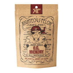 RIGHTEOUS FELON HICKORY BEEF JERKY 2 OZ POUCH