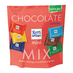 RITTER SPORT MINI 8 PIECE CHOCOLATE MIX 4.7 OZ  POUCH