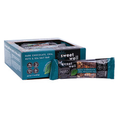 SWEETWELL DARK CHOCOLATE CHIA NUTS & SEA SALT 1.1 OZ KETO BARS