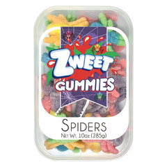 ZWEET GUMMY SOUR SPIDERS 10 OZ TUB *SF DC ONLY*