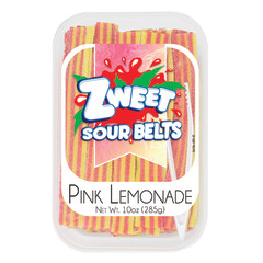 ZWEET PINK LEMONADE SOUR BELTS 10 OZ TUB *SF DC ONLY*