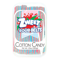 ZWEET COTTON CANDY SOUR BELTS 10 OZ TUB *SF DC ONLY*