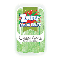 ZWEET GREEN APPLE SOUR BELTS 10 OZ TUB *SF DC ONLY*