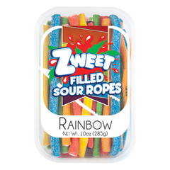 ZWEET RAINBOW SOUR ROPES 10 OZ TUB *SF DC ONLY*