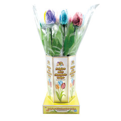 TULIP FOILED MILK CHOCOLATE 0.53 OZ IN DISPLAY VASE