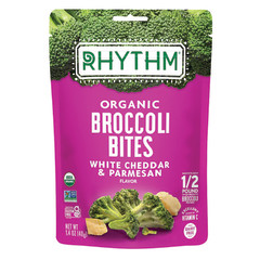 RHYTHM WHITE CHEDDAR & PARMESAN BROCCOLI BITES 1.4 OZ POUCH