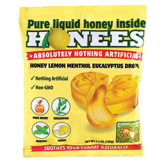 HONEES HONEY LEMON COUGH DROPS 20 PC PEG BAG