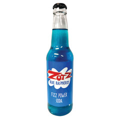 ROCKET FIZZ ZOTZ BLUE RASPBERRY FIZZ POWER SODA 12 OZ