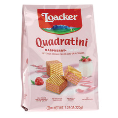 LOACKER QUADRATINI RASPBERRY YOGURT 7.76 OZ BAG