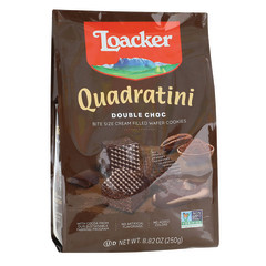 LOACKER DOUBLE CHOCOLATE QUADRATINI BAG 8.82 OZ POUCH