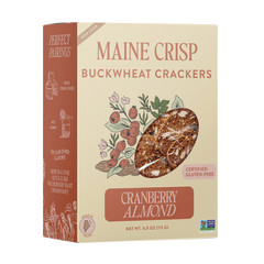 MAINE CRISP BUCKWHEAT CRACKERS CRANBERRY ALMOND 4 OZ BOX