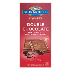 GHIRARDELLI SQUARES DOUBLE CHOCOLATE MILK WITH CHOCOLATE FILLING 4.8 OZ BOX