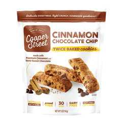 COOPER STREET CINNAMON CHOCOLATE CHIP TWICE BAKED COOKIES 5 OZ POUCH