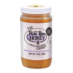 PURE RAW HONEY COMPANY BLUEBERRY BLOSSOM UNFILTERED 16 OZ JAR