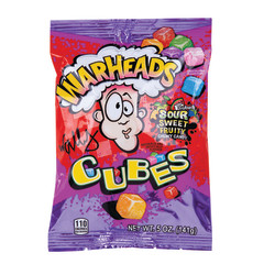 WARHEADS CHEWY CUBES 5 OZ PEG BAG