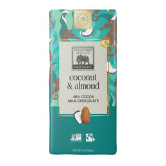 ENDANGERED SPECIES MILK CHOCOLATE COCONUT ALMOND 3 OZ BAR