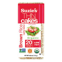 SUZIE'S WHOLE GRAIN BROWN RICE AND LIGHT SALT THIN CAKES 4.9 OZ