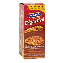 MCVITIE'S MILK CHOCOLATE COVERED DIGESTIVE WHEAT BISCUITS 10.5 OZ BOX