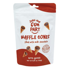 Just The Fun Part Mini Waffle Cones Peppermint Dark Chocolate 4.23 oz Peg Bag