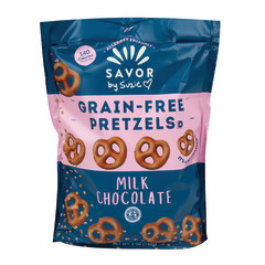 SAVOR BY SUZIE MILK CHOCOLATE COVERED PRETZELS 5 OZ POUCH