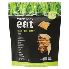 EVERY BODY EAT FIERY CHILE LIME THINS 4 OZ POUCH