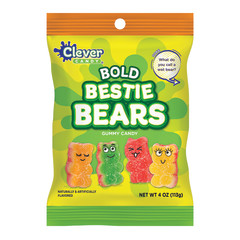 CLEVER CANDY BOLD BESTIE BEARS 4 OZ PEG BAG