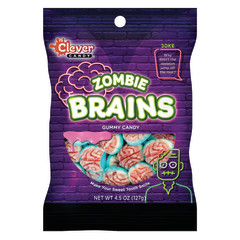 CLEVER CANDY GUMMY BRAINS 4 OZ PEG BAG