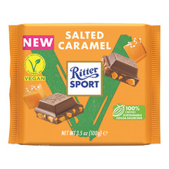 RITTER SALTED CARAMEL VEGAN BAR 3.5 OZ