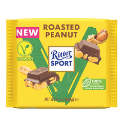 RITTER VEGAN ROASTED PEANUT BAR 3.5 OZ