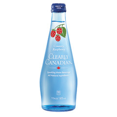 CLEARLY CANADIAN COUNTRY RASPBERRY SPARKLING WATER 11 OZ BOTTLE