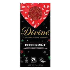 DIVINE DARK CHOCOLATE WITH PEPPERMINT 3 OZ BAR