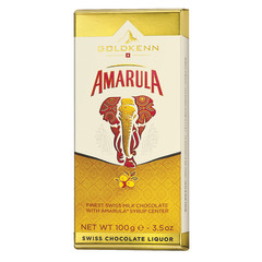 GOLDKENN AMARULA SWISS MILK CHOCOLATE BAR WITH LIQUEUR SYRUP CENTER 3.5 OZ