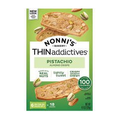 NONNI'S THINADDICTIVES PISTACHIO ALMOND 4.4 OZ BOX