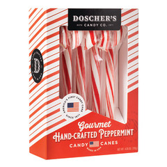 DOSCHER'S GOURMET HAND-CRAFTED PEPPERMINT CANDY CANES 4.05 OZ BOX