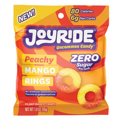 JOYRIDE PEACHY MANGO RING ZERO SUGAR 1.8 OZ BAG